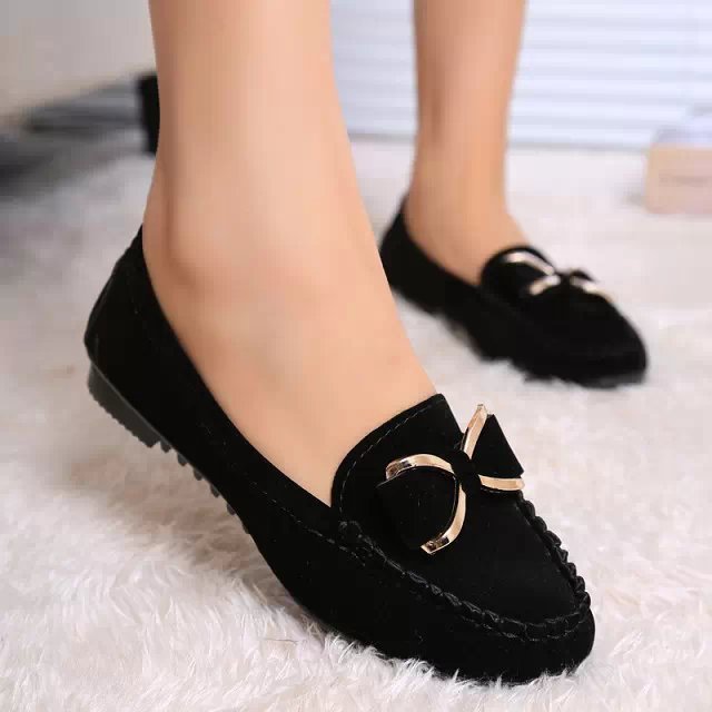 Single shoes female flat shoes Metal decoration overshoes Single shoes female flat shoes Metal decoration overshoes