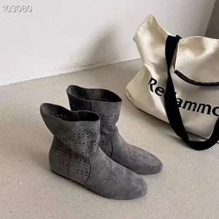 Retro hollowed out carved inside height increasing short boots for women, 2026 summer and autumn new fashion versatile western boots, flat bottomed cool boots Retro hollowed out carved inside height increasing short boots for women, 2026 summer and autumn new fashion versatile western boots, flat bottomed cool boots