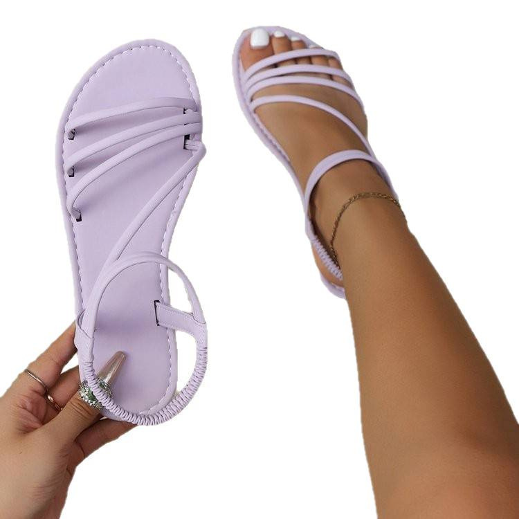Foreign trade women's shoes 2026 summer plus one size Roman low heeled flat bottomed women's sandals Foreign trade women's shoes 2026 summer plus one size Roman low heeled flat bottomed women's sandals