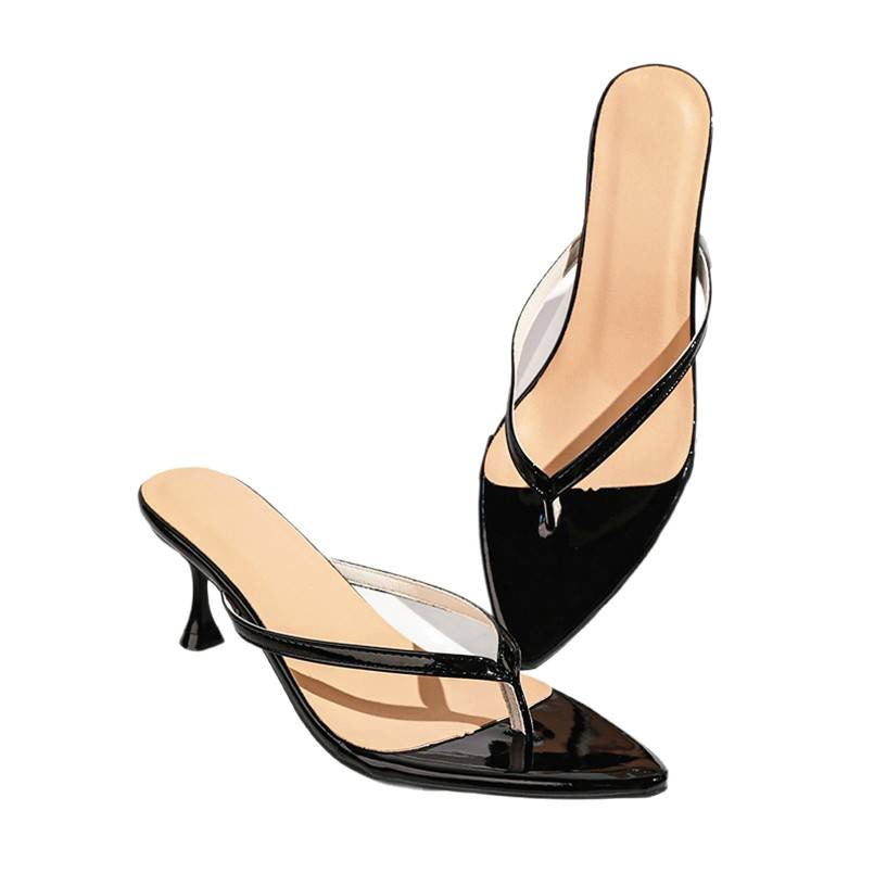 High heels, thin heels, pointed toes, clip on feet. Women's shoes for European and American foreign trade in the summer of 2026, plus size, wearing flip flops for women High heels, thin heels, pointed toes, clip on feet. Women's shoes for European and American foreign trade in the summer of 2026, plus size, wearing flip flops for women