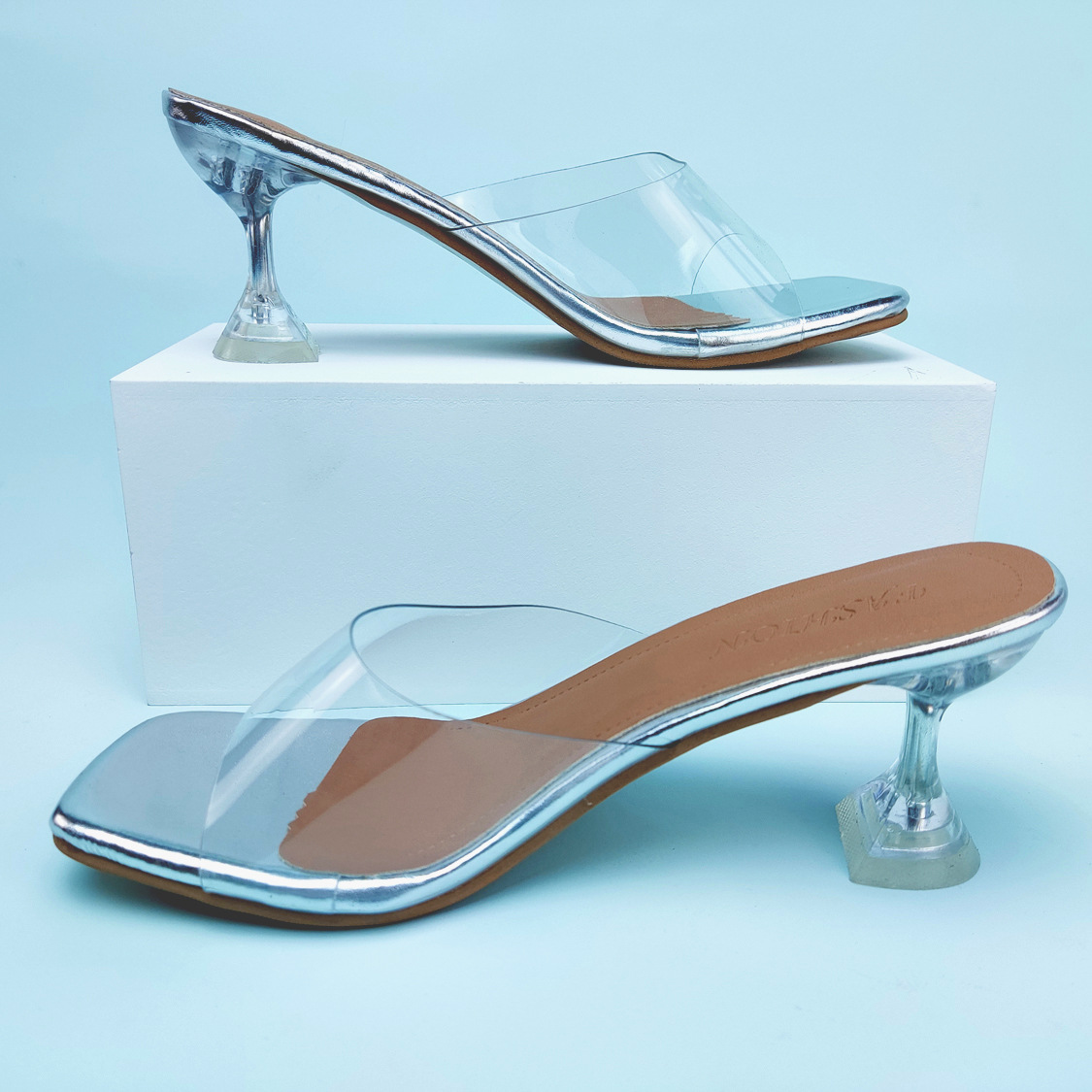 Women's Slippers 2026 High Wheels PVC High Heels Summer Sandals Women's Outerwear Large Size